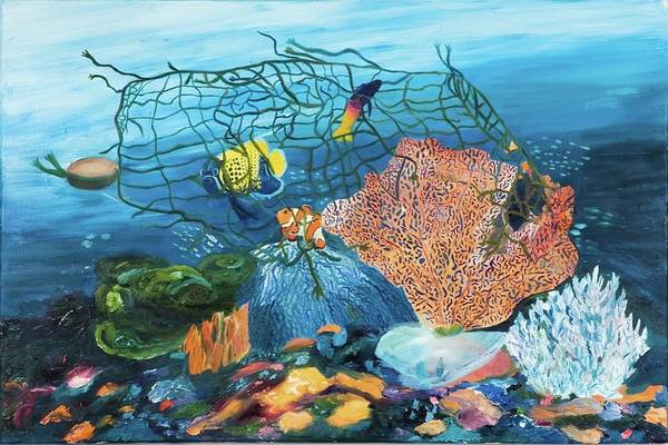 Caught in coral - Art Print