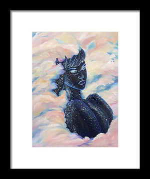 Woman In The Clouds - Framed Print
