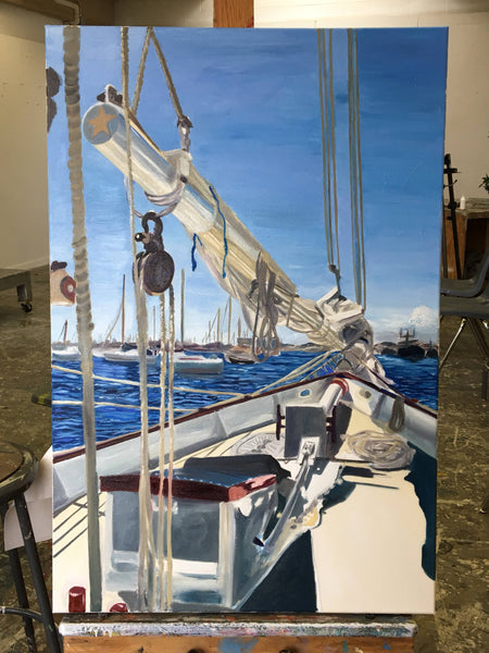 painting progress: hyper real sailing