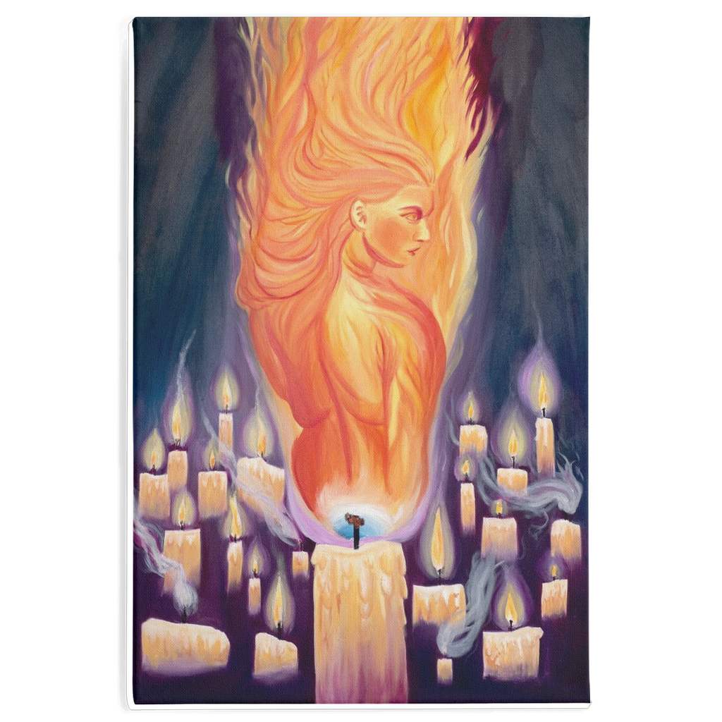 Girl on Fire Canvas Wraps
