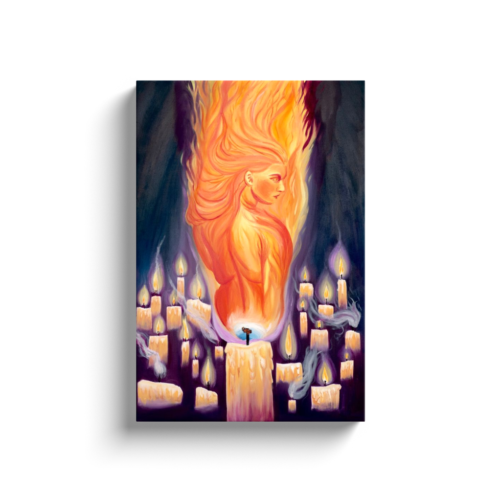 Girl on Fire Canvas Wraps
