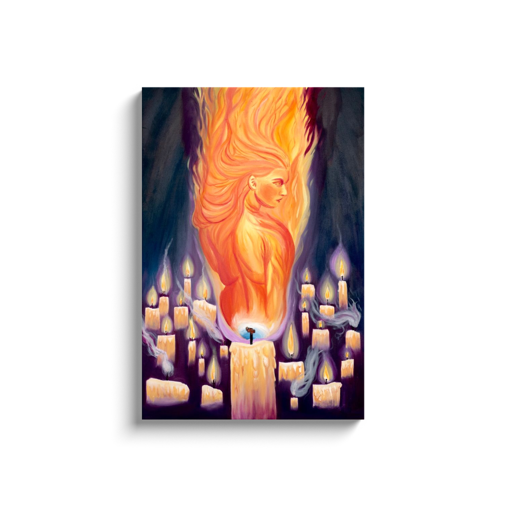 Girl on Fire Canvas Wraps