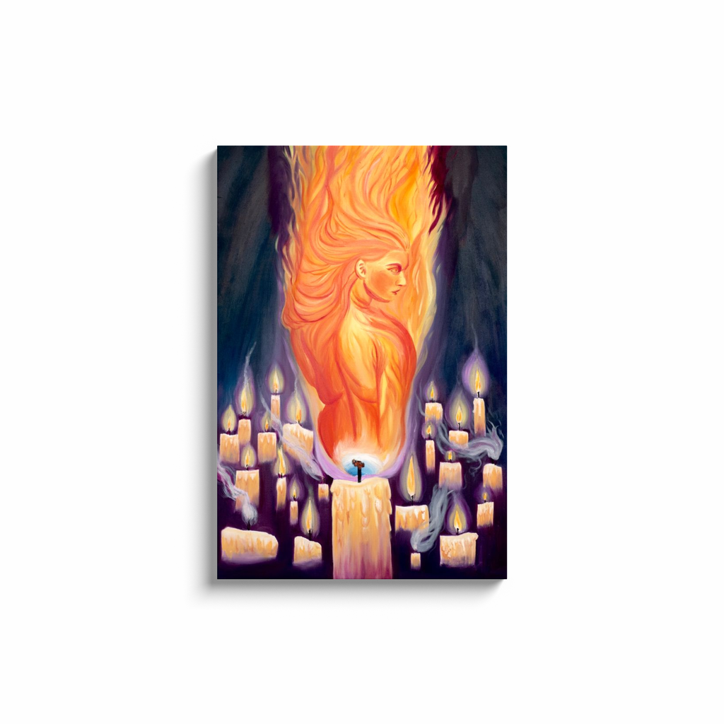 Girl on Fire Canvas Wraps