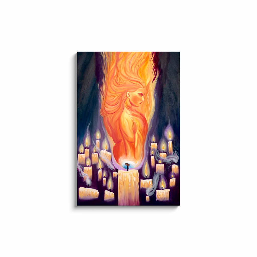 Girl on Fire Canvas Wraps