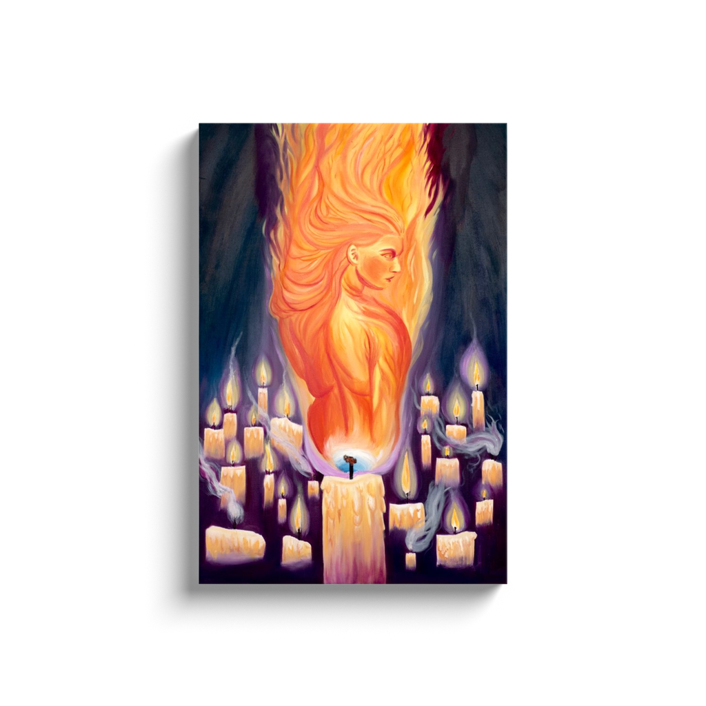 Girl on Fire Canvas Wraps