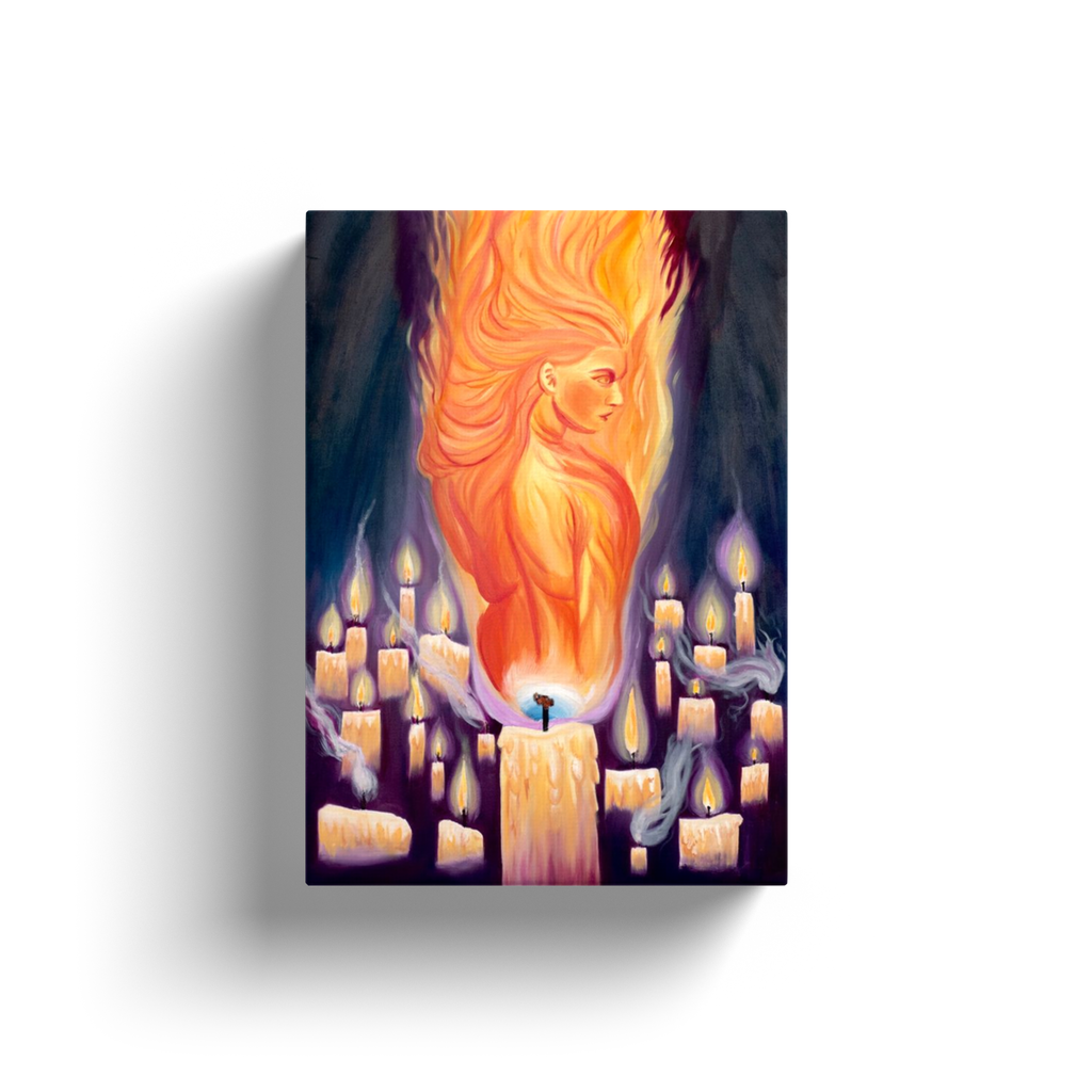 Girl on Fire Canvas Wraps