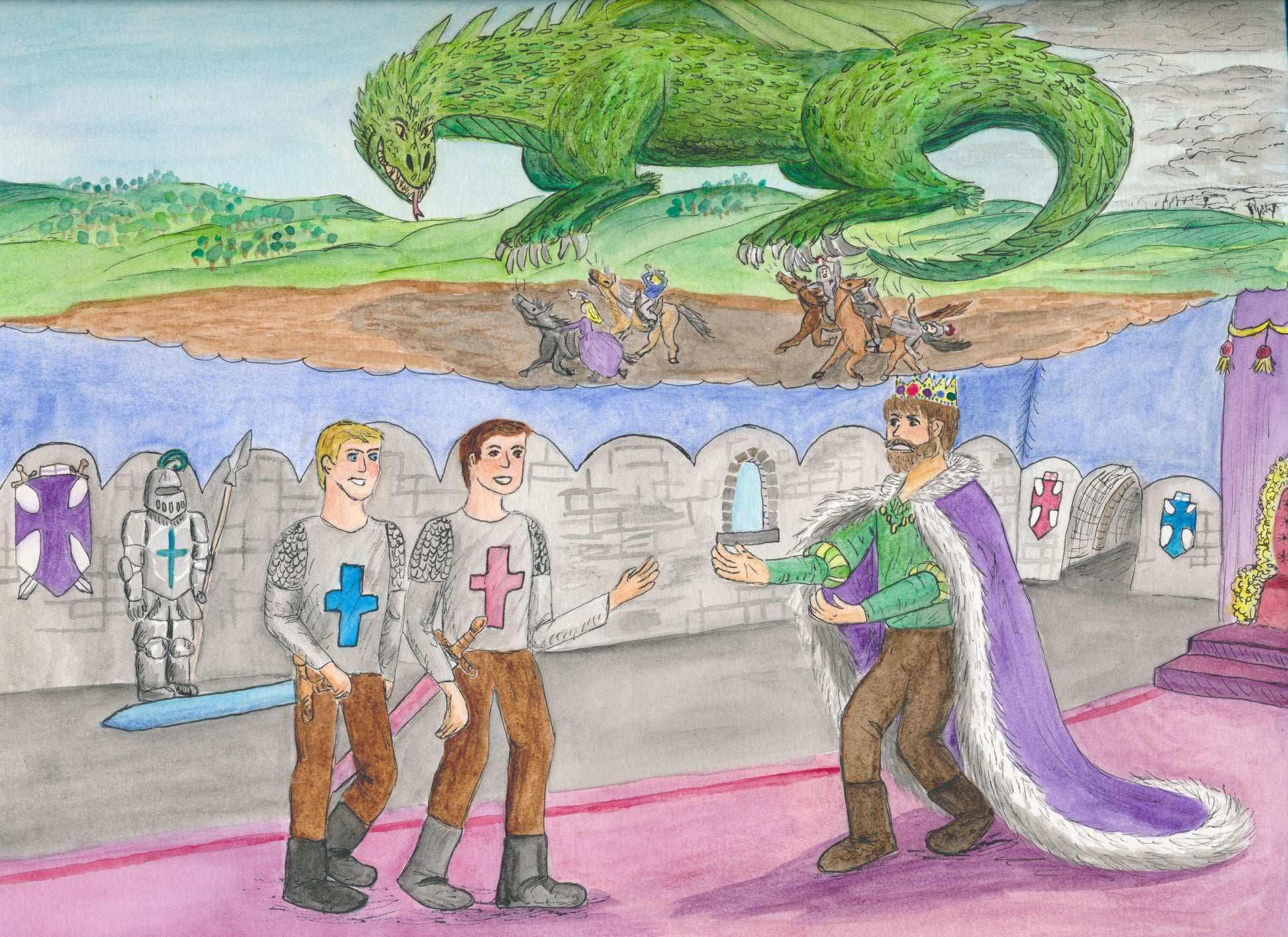 watercolor illustration, children's book illustration, watercolor art.