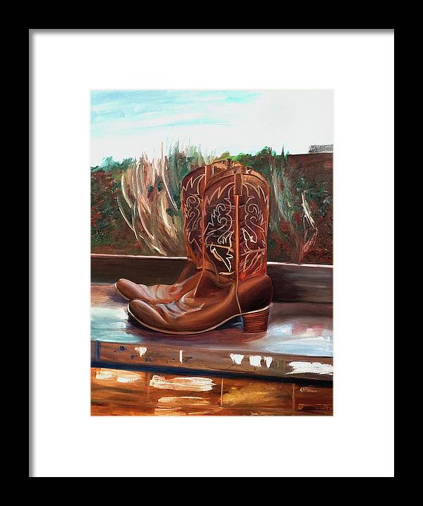 Posing boots - Framed Print