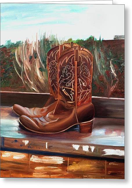 Posing boots - Greeting Card