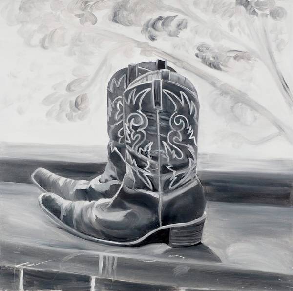 BW boots - Art Print