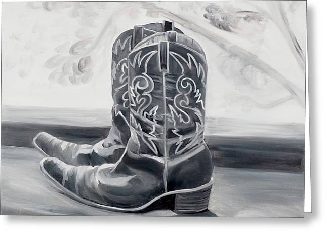 BW boots - Greeting Card