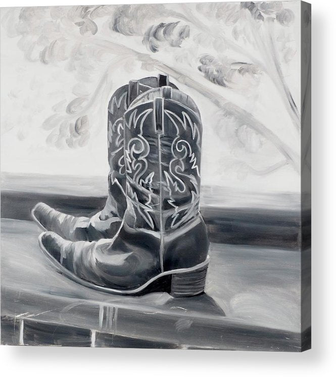 BW boots - Acrylic Print