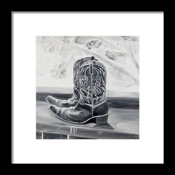 BW boots - Framed Print