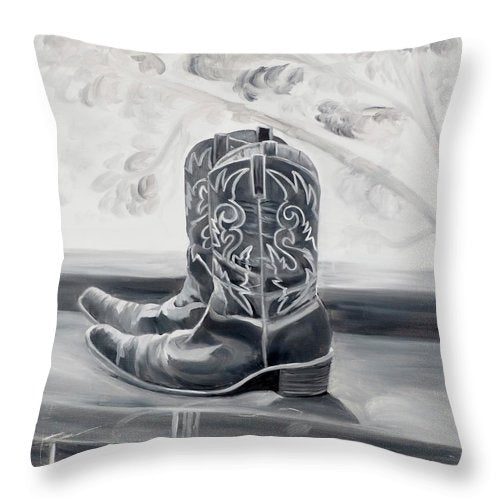 BW boots - Throw Pillow