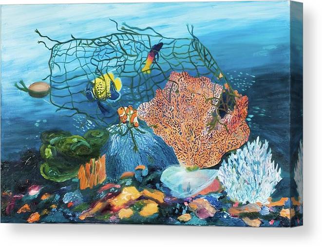 Caught in coral - Canvas Print