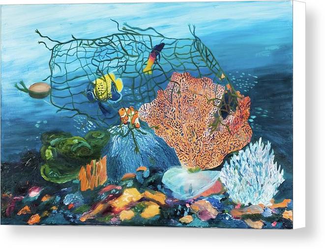 Caught in coral - Canvas Print