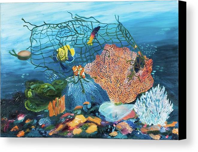Caught in coral - Canvas Print