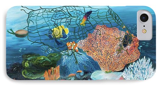 Caught in coral - Phone Case