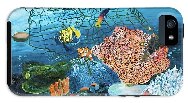 Caught in coral - Phone Case
