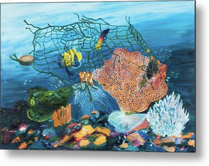 Caught in coral - Metal Print
