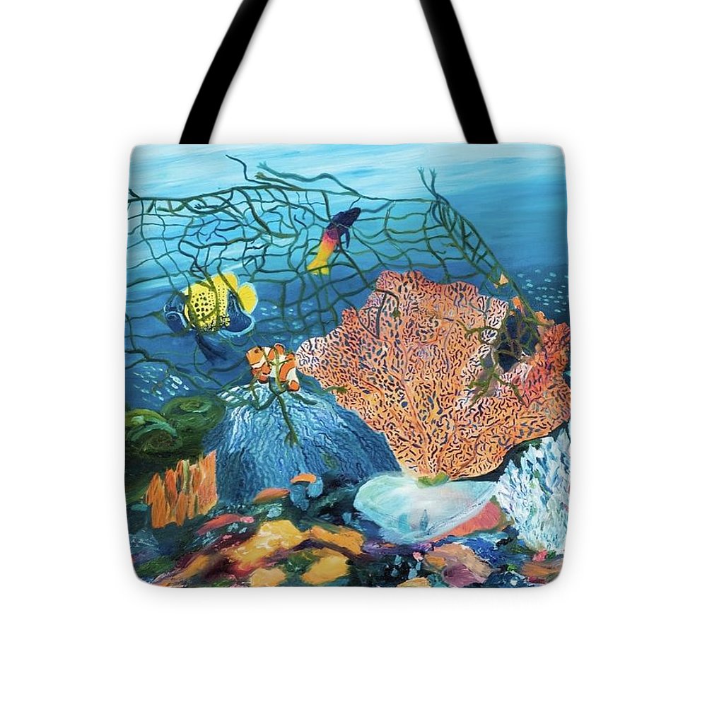 Caught in coral - Tote Bag