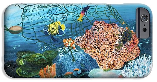Caught in coral - Phone Case