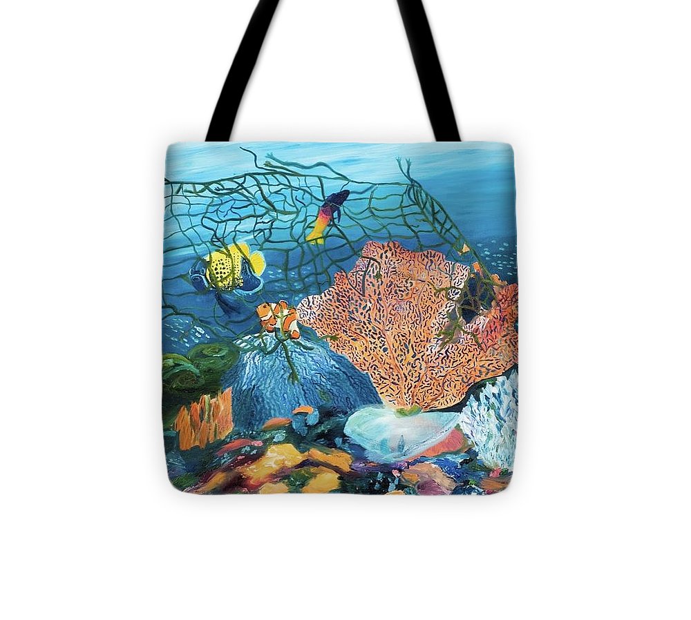 Caught in coral - Tote Bag