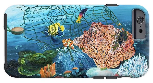 Caught in coral - Phone Case