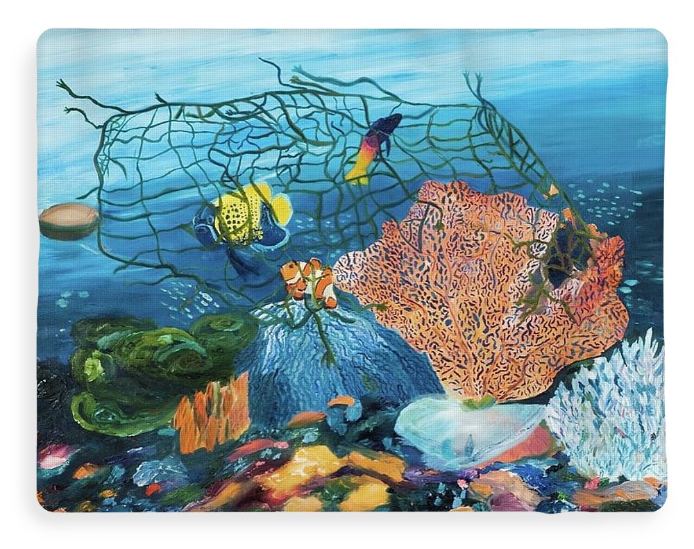 Caught in coral - Blanket