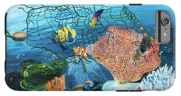 Caught in coral - Phone Case