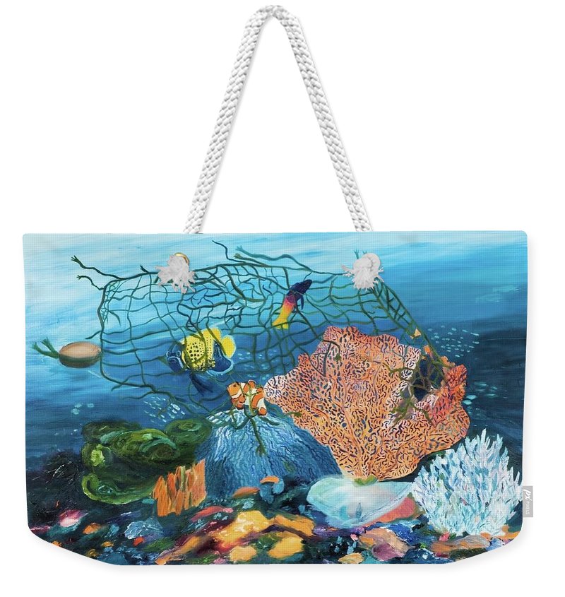 Caught in coral - Weekender Tote Bag