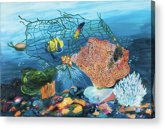 Caught in coral - Acrylic Print