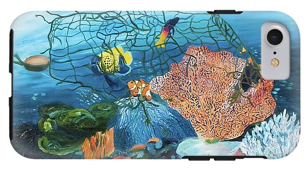 Caught in coral - Phone Case