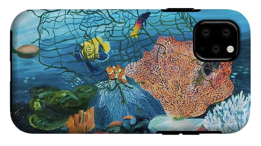 Caught in coral - Phone Case