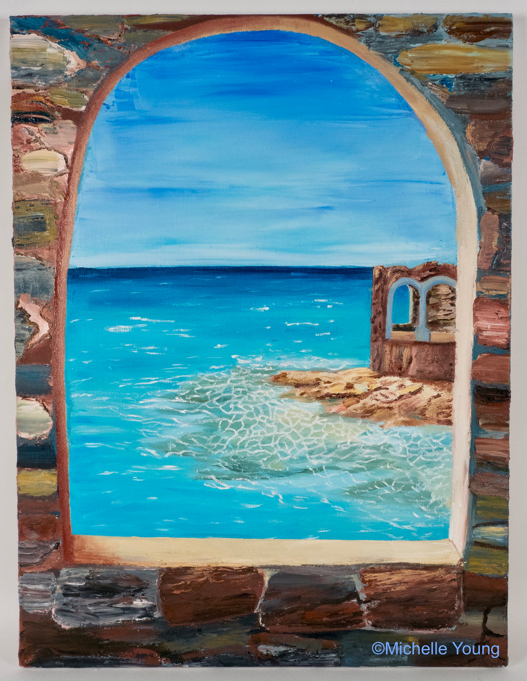 Window to the sea oil painting  SOLD
