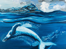 Load image into Gallery viewer, Humpback whales original oil painting, Dancing whales

