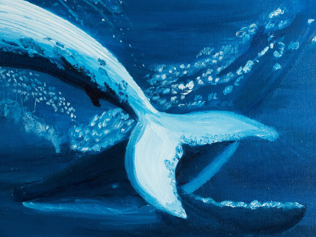 Humpback whales original oil painting, Dancing whales