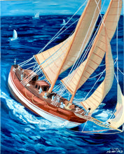 Load image into Gallery viewer, Sailboat oil painting
