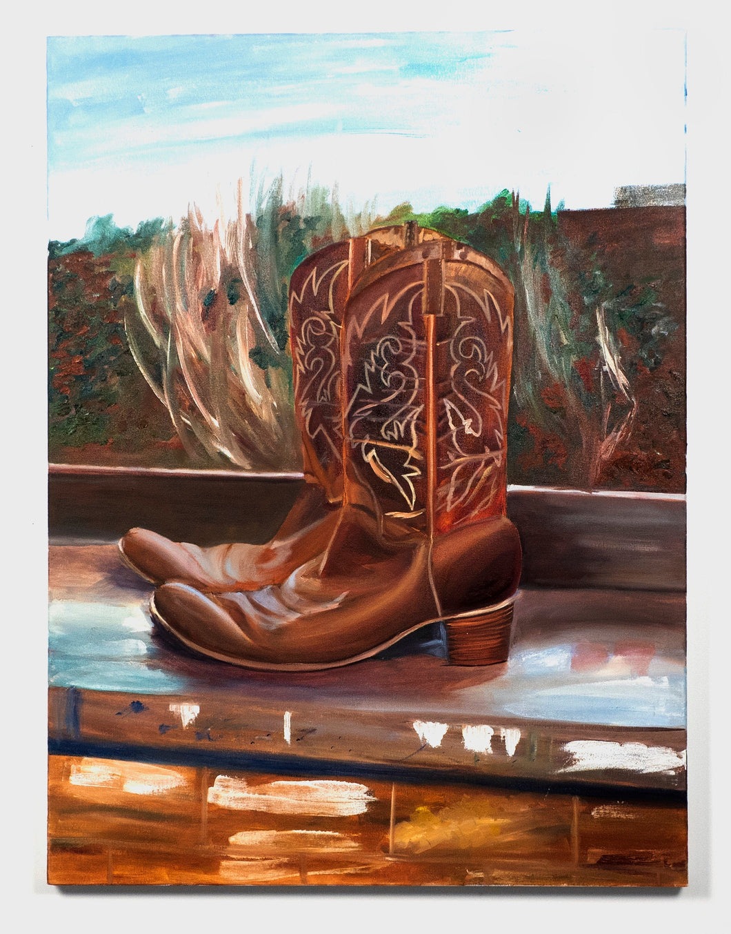 Cowboy Boots in color, Original large oil painting