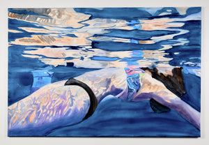Floating,  original watercolor painting
