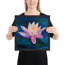 Load image into Gallery viewer, Framed poster, lily pad, lily, water lily, water flowers, flora, water flora, flower art, framed art, flower, flowers,
