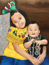 Load image into Gallery viewer, handmade, painting, portrait commission, Custom family oil portrait, Commission portrait, Children painting from photo Painted portrait
