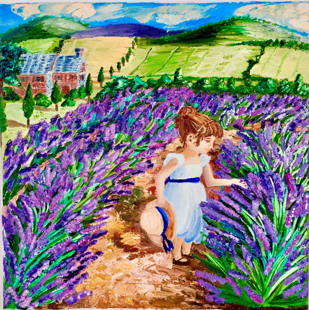 Lavender girl art print