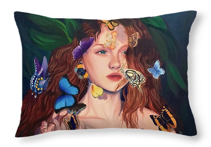 Le Papillion de sang d'or - Throw Pillow