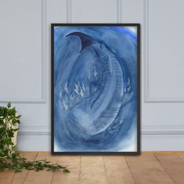 Whale shark framed art print
