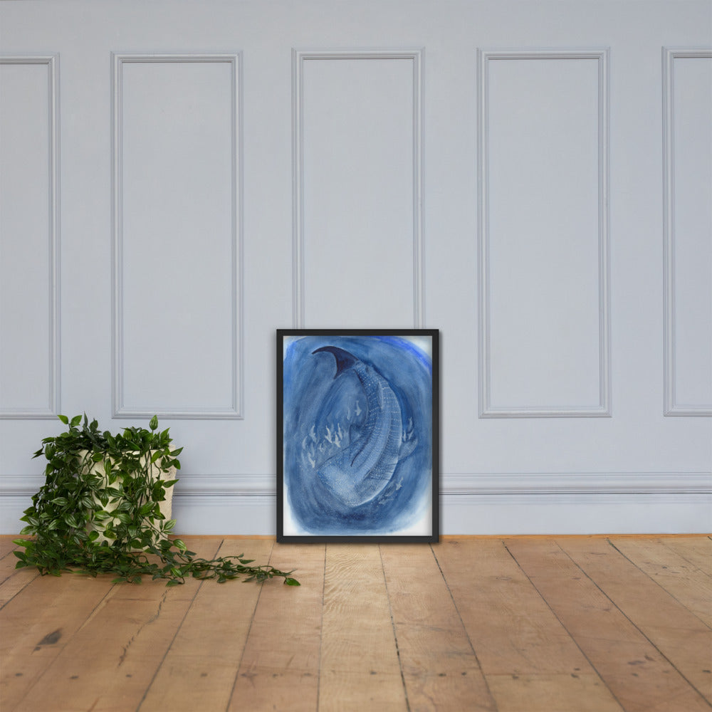 Whale shark framed art print