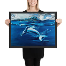 Load image into Gallery viewer, Dancing whales painting art print
