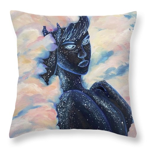 Woman In The Clouds - Throw Pillow