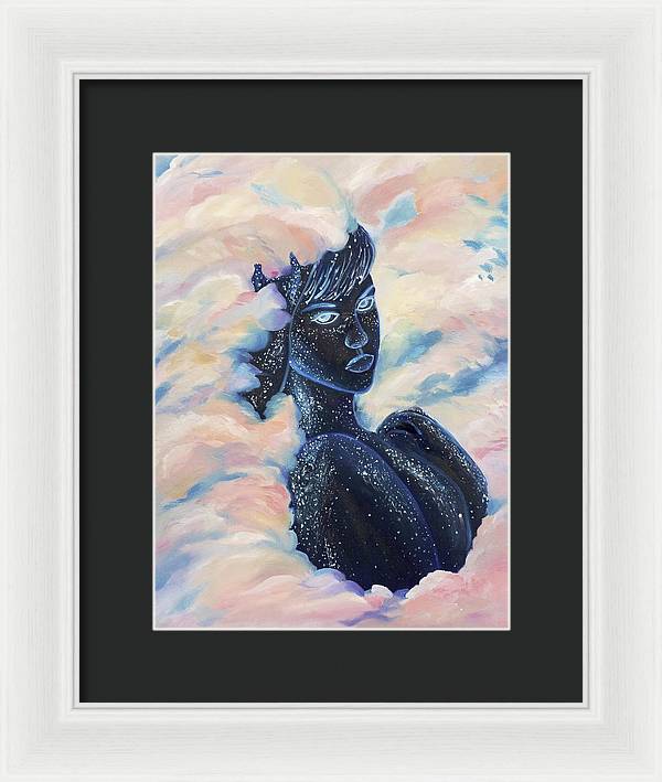 Woman In The Clouds - Framed Print