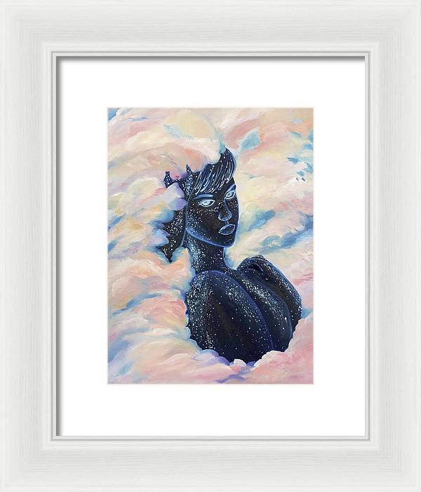 Woman In The Clouds - Framed Print